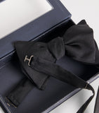 Eton silk bow tie pre-tied ribbed finish, UK version