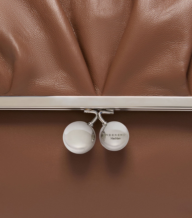 Weekend Max Mara Pasticcino ram leather clutch bag, imported from the UK