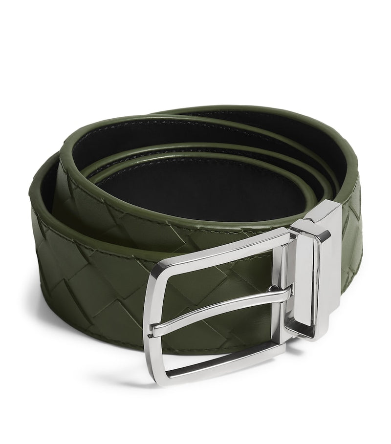 Bottega Veneta reversible belt Intrecciato weave calfskin leather - British product