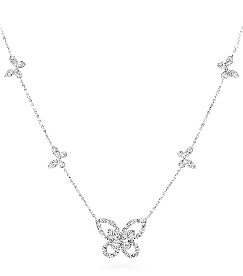 Graff diamond butterfly necklace white gold, imported from the UK