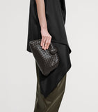 Bottega Veneta small leather Lauren 1980 clutch bag, imported from the UK