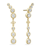 Boodles yellow gold and diamond long earrings (British brand)