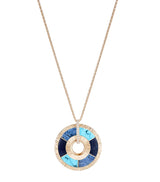 Harrods Piaget Possession Rose Gold, Diamond, Turquoise, Sodalite and Dumortierite Pendant Necklace- Buy online at McGrocer