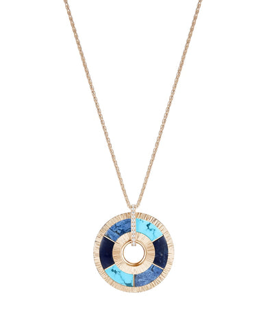 Harrods Piaget Possession Rose Gold, Diamond, Turquoise, Sodalite and Dumortierite Pendant Necklace- Buy online at McGrocer