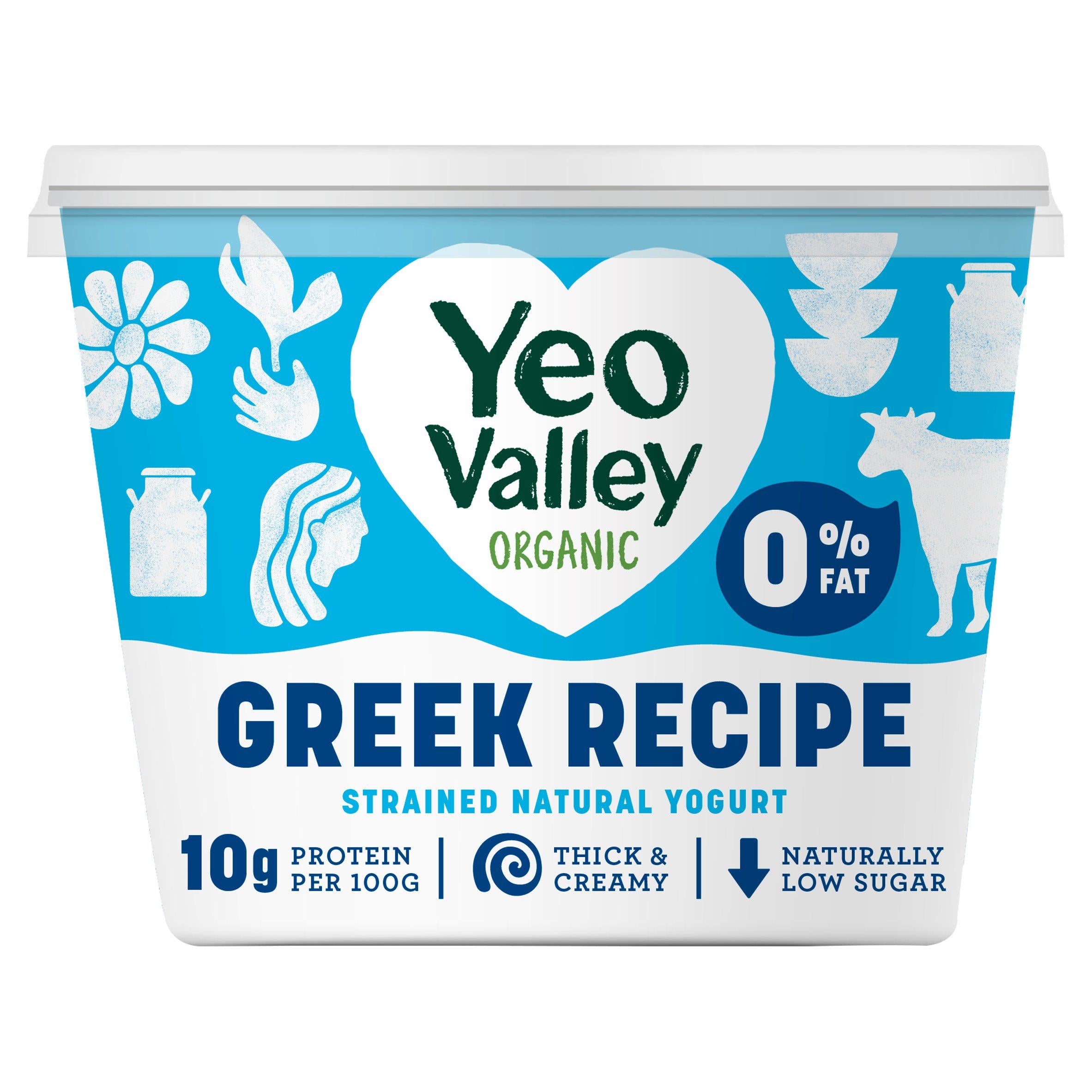 Yeo Valley Greek Recipe 0% Strain Natural Yogurt 450g GOODS Sainsburys