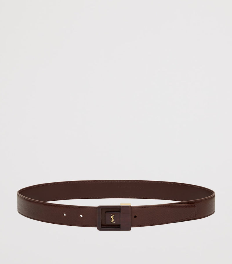 Saint Laurent calfskin boucle belt Cassandre logo 3cm, imported from the UK