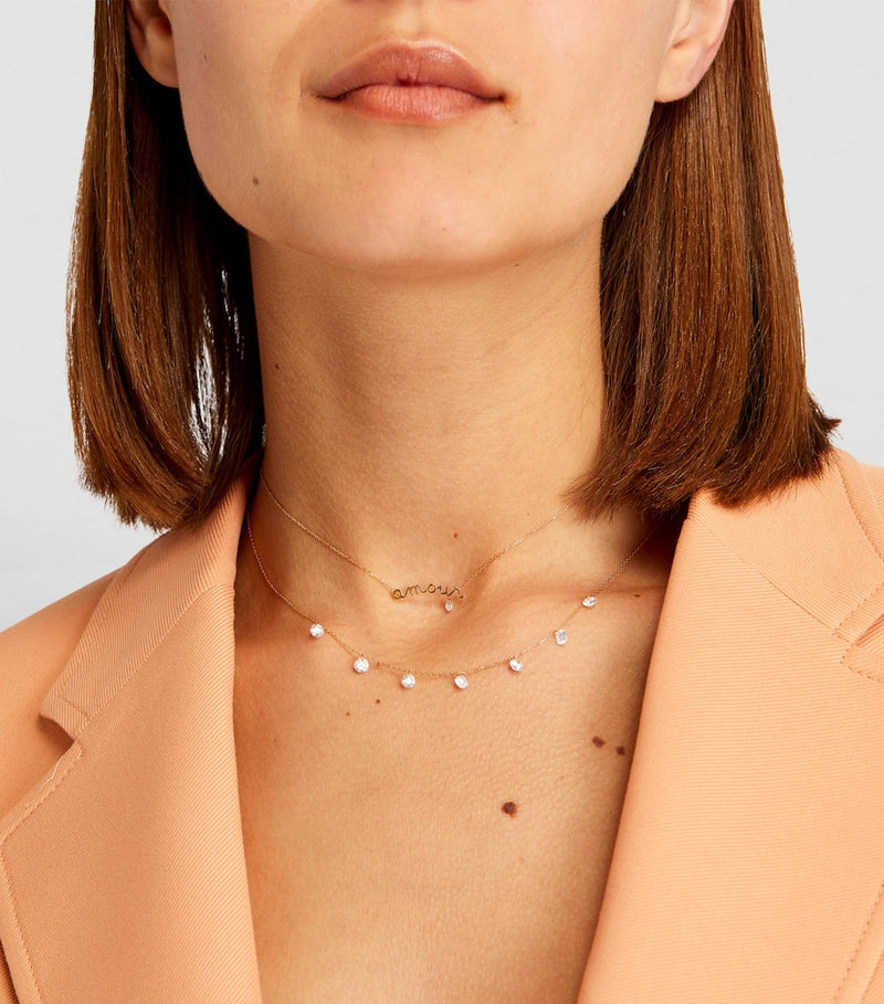 Persée yellow gold diamond 7-stone Danaé necklace, UK version
