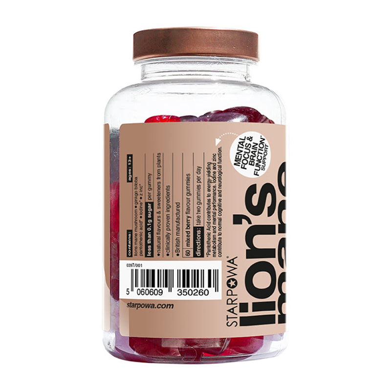 Starpowa Focus Lion's Mane gummies 60 count (British brand)