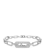 Harrods Messika Move Link White Gold and Diamond Pavé Chain Bracelet 1.91ct- Buy online at McGrocer
