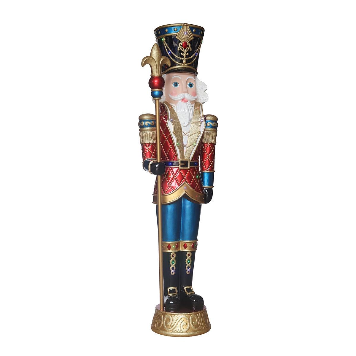 8ft (2.4m) Pre-lit Grand Nutcracker with 42 Colour LED and Music - McGrocer