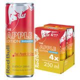 Red Bull Apple Edition sugarfree energy drink 250ml 4 pack (British brand)