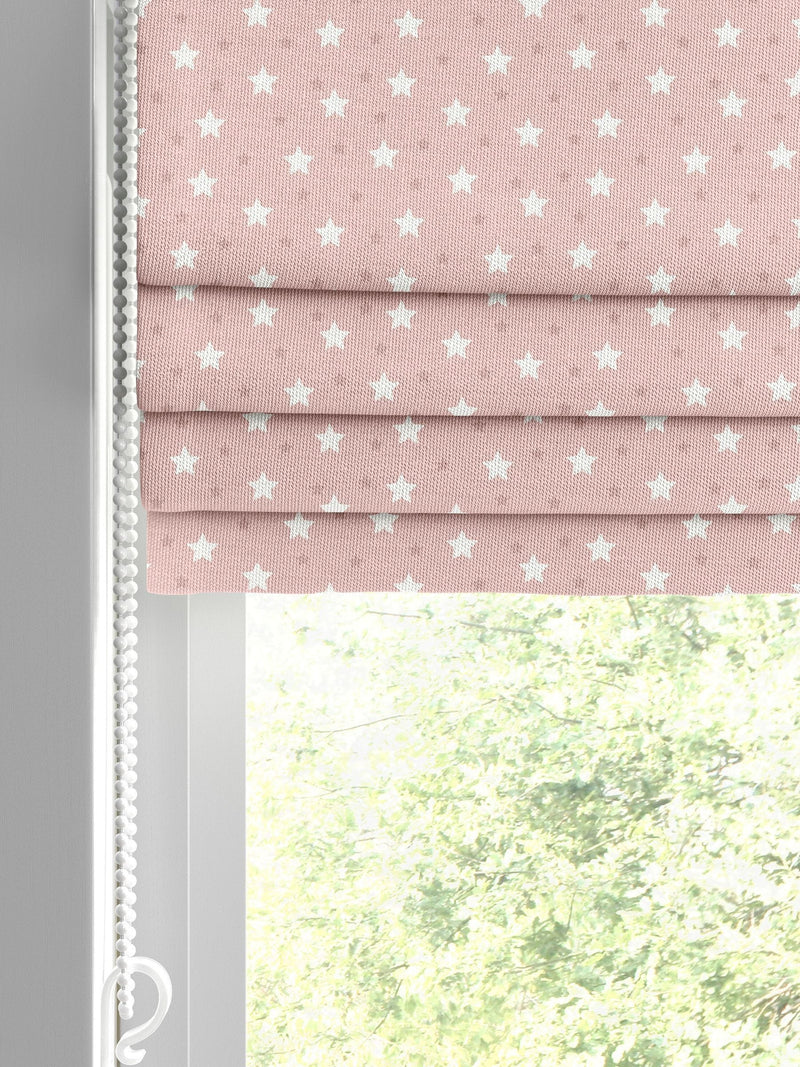 Blush pink 100% cotton Ditsy Stars Roman blinds (British brand)