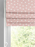 Blush pink 100% cotton Ditsy Stars Roman blinds (British brand)