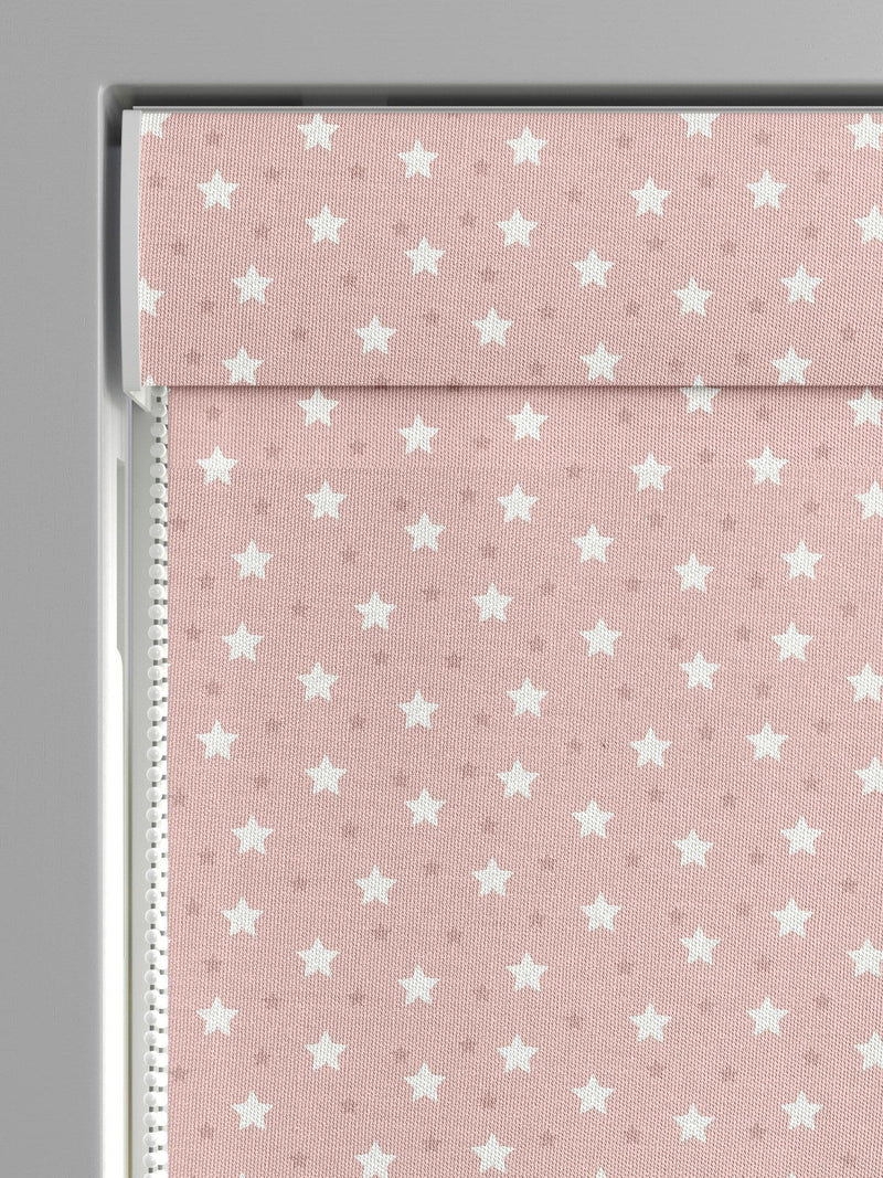 Blush pink 100% cotton Ditsy Stars Roman blinds (British brand)