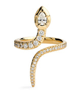 Harrods Jacquie Aiche Yellow Gold and Diamond Sophia Snake Ring- Buy online at McGrocer