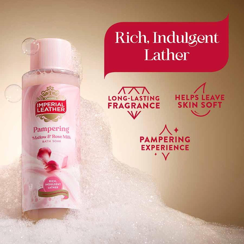 Imperial Leather Bath Soak Mallow & Rose Milk 500ml, imported from the UK