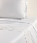 Harrods Yves Delorme Festons Super King Flat Sheet 270cm x 295cm- Buy online at McGrocer