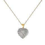 Revere pendant necklace crystal heart 9ct gold (British brand)
