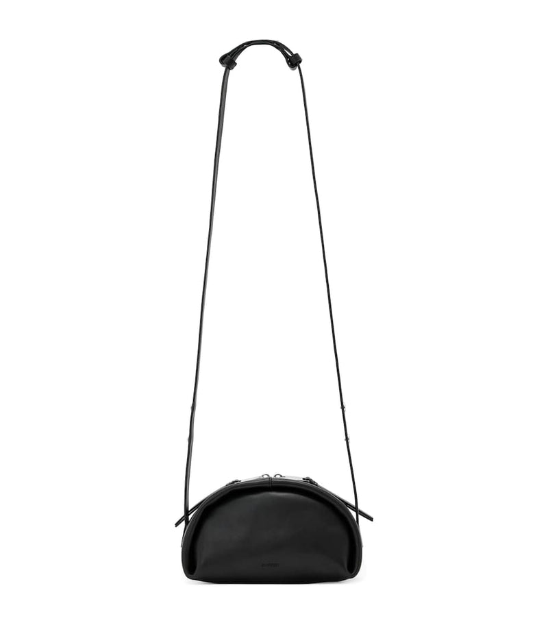 AllSaints Rosalie Arc cross-body bag in calfskin leather, imported from the UK
