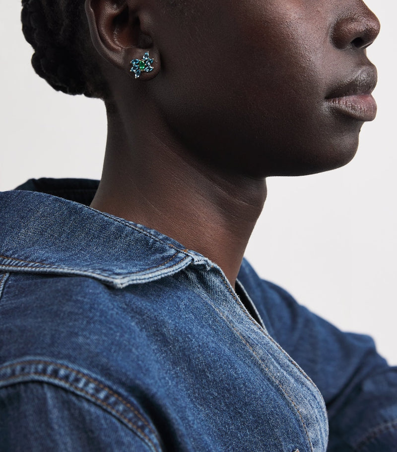 Emily P. Wheeler yellow gold emerald topaz apatite earrings (British brand)