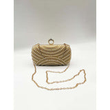 Superdrug SVNX Oval Pearl Clutch Bag in Gold- Buy online at McGrocer