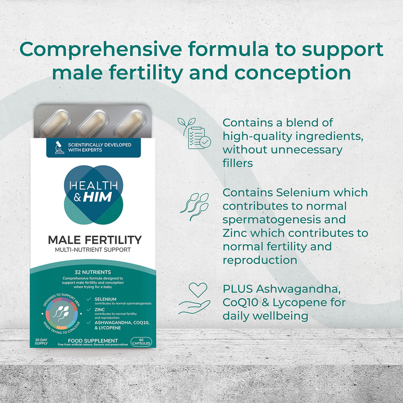 Health & Him male fertility 60 capsules - British product