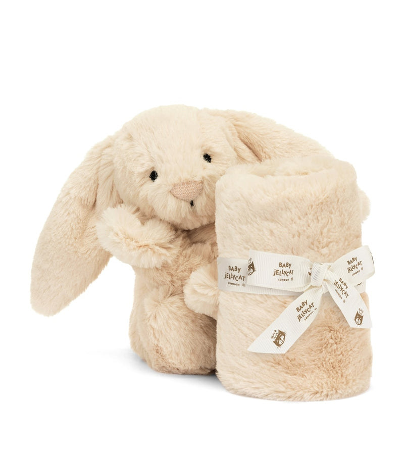 Jellycat bunny soother blanket with miniature bunny 34cm x 34cm, UK version