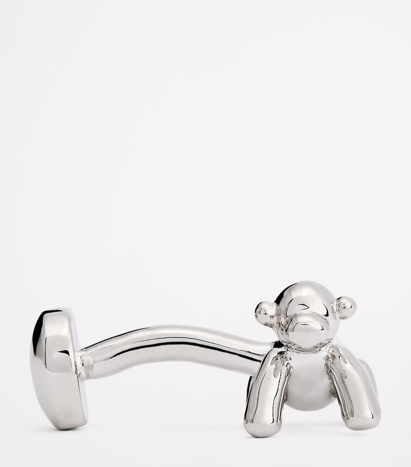 Babette Wasserman balloon monkey cufflinks rhodium-plated (British brand)