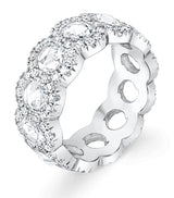 Harrods David Morris White Gold and Diamond Rose Cut Eternity Ring- Buy online at McGrocer