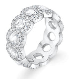 David Morris white gold diamond rose cut eternity ring, imported from the UK