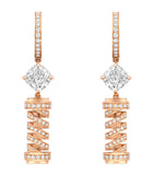Boodles rose gold diamond Tudor Skyline earrings, imported from the UK