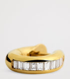 Spinelli Kilcollin yellow gold diamond mini single hoop earring - British product