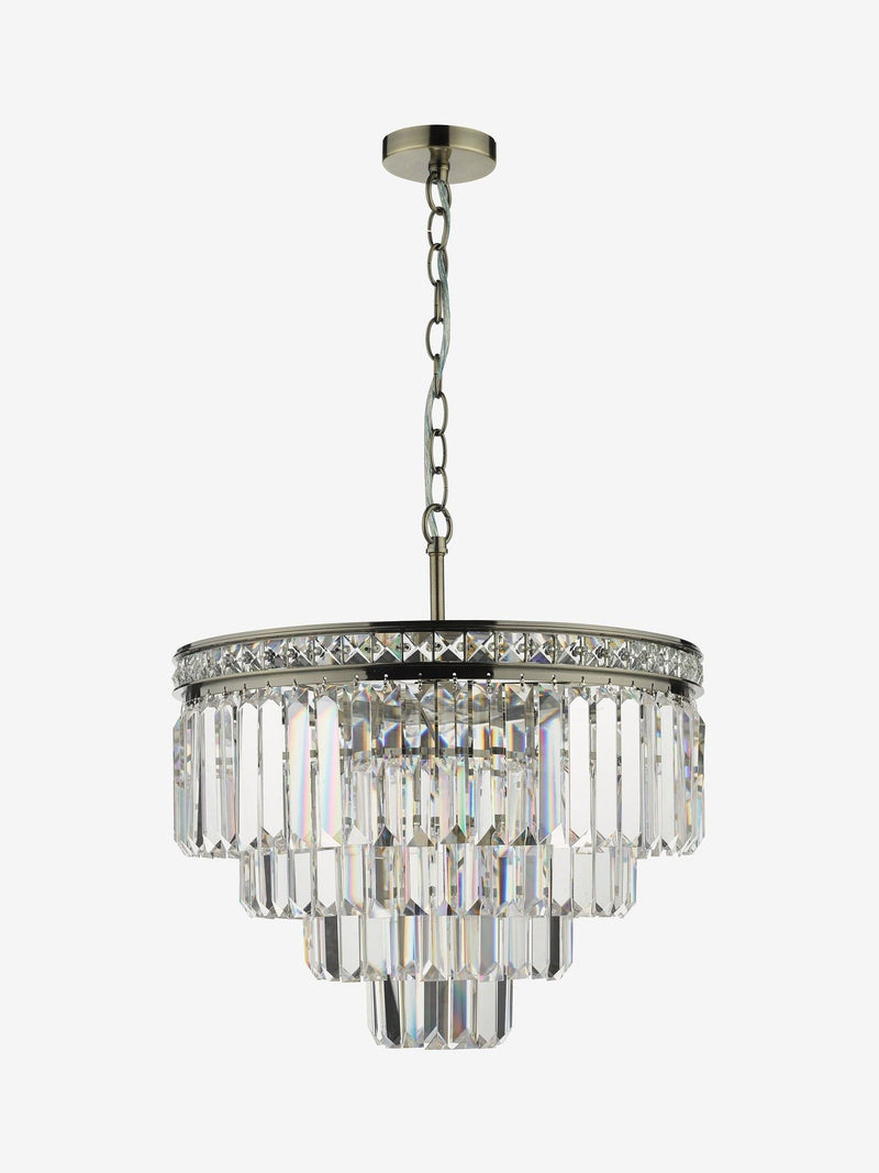 Där Lighting Vyana 4 light ceiling pendant in brass, imported from the UK