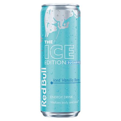 Red Bull Ice Edition Sugarfree energy drink 355ml (British brand)