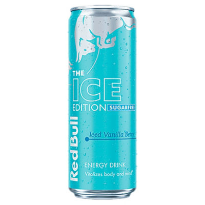 Red Bull Ice Edition sugarfree energy drink 473ml (British brand)