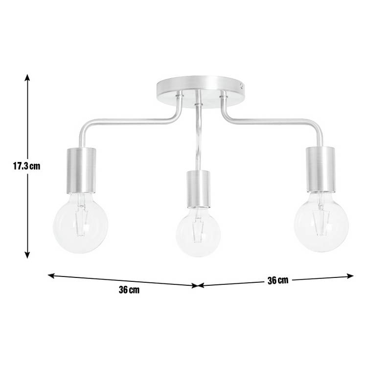 Argos Home Rayner brass flush ceiling light with 3 bulbs 17.3cm drop (British brand)