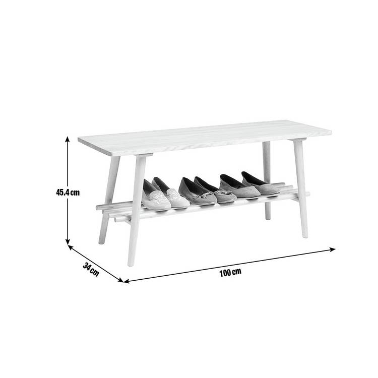 Habitat Swen oak shoe bench 100cm wide - British product