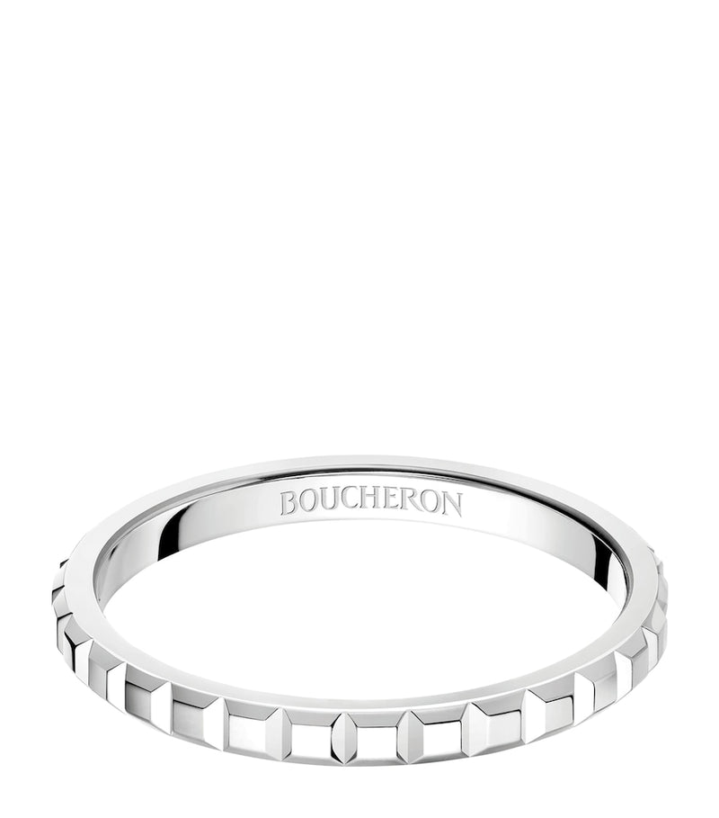 Boucheron mini platinum Clou de Paris wedding band (British brand)