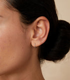 Astrid & Miyu white gold twist hoop earrings, imported from the UK