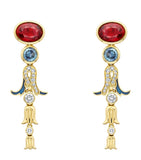 Boodles Presence Chamber drop earrings with diamonds and gemstones (British brand)