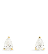 Harrods Harrods Yellow Gold and Diamond Pear Stud Earrings (0.50ct)- Buy online at McGrocer