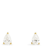Harrods yellow gold diamond pear stud earrings 0.50ct - British product