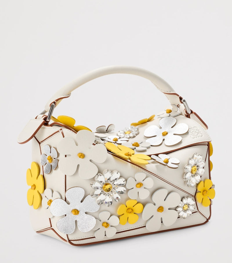 LOEWE Puzzle bag small daisy-embellished - British product