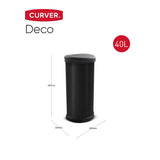 Curver touch top kitchen bin 40L black, imported from the UK