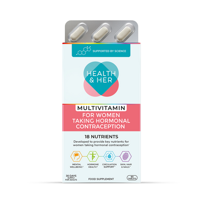 Holland & Barrett Health & Her Contraceptive Multivitamin Support 60 Tablets- Buy online at McGrocer