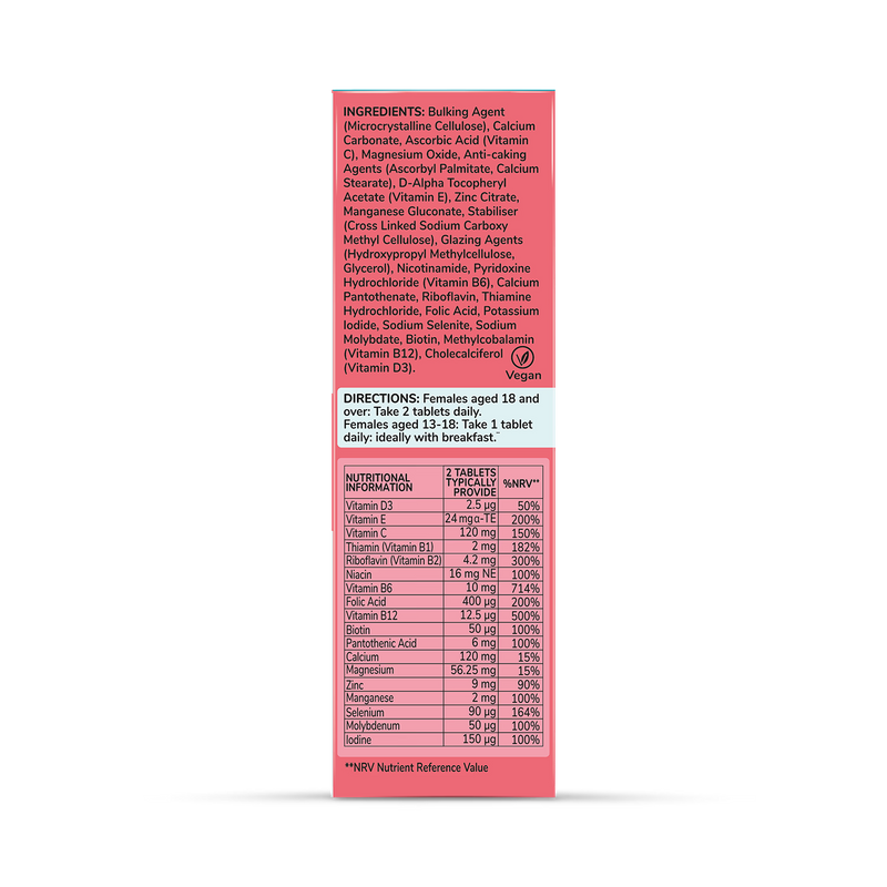 Health & Her contraceptive multivitamin support 60 tablets (British brand)