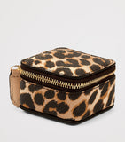 Smythson leopard print crossgrain leather trinket case, imported from the UK
