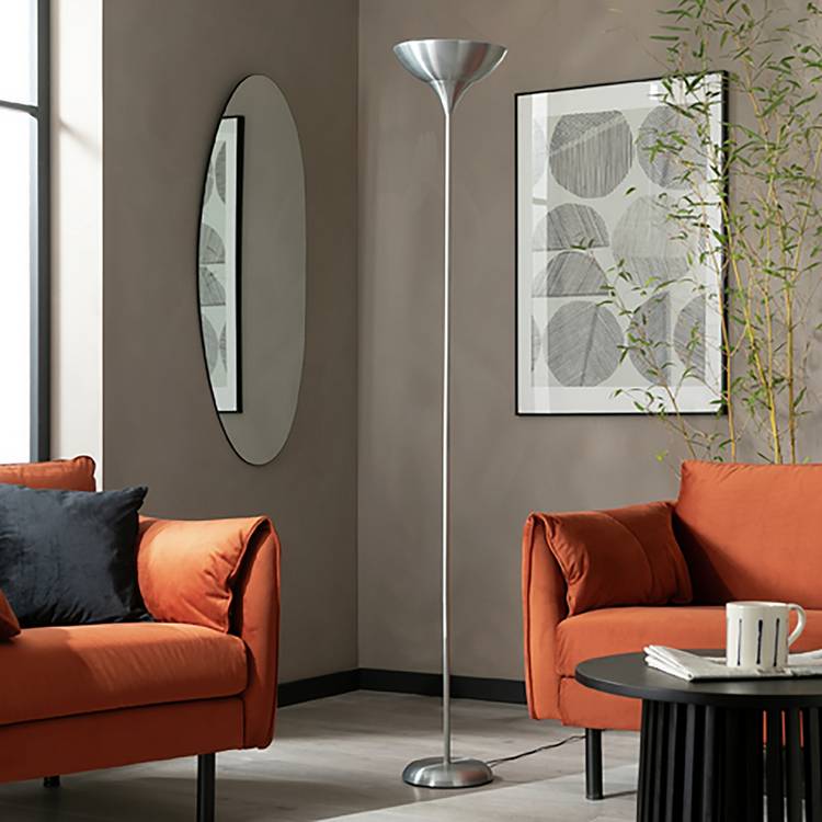 Argos Home torchiere uplighter brushed chrome, UK version