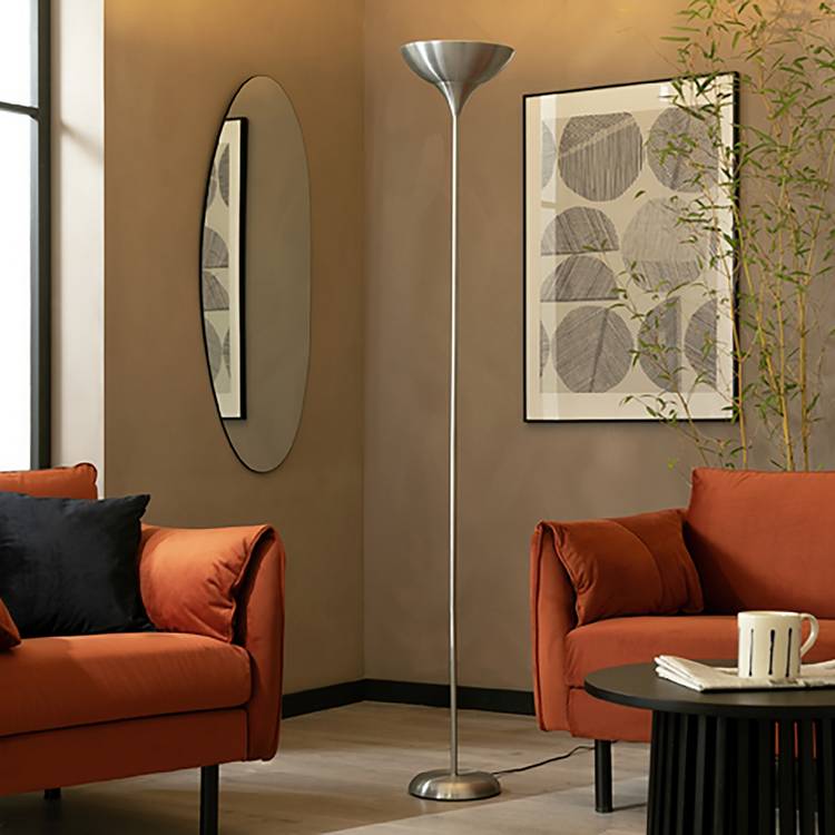 Argos Home torchiere uplighter brushed chrome, UK version