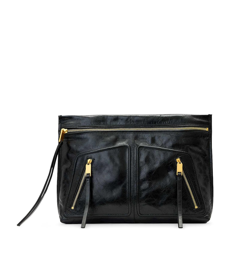 AllSaints buffalo leather clutch pouch - UK version